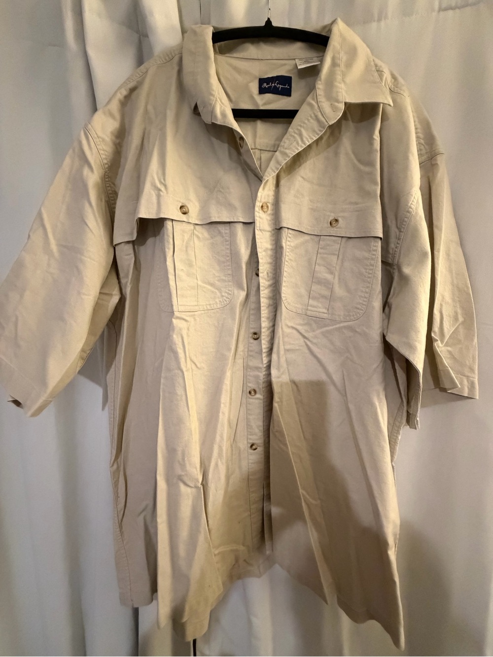 Reel Legends Men's Beige Short-Sleeve Lightweight Overshirt